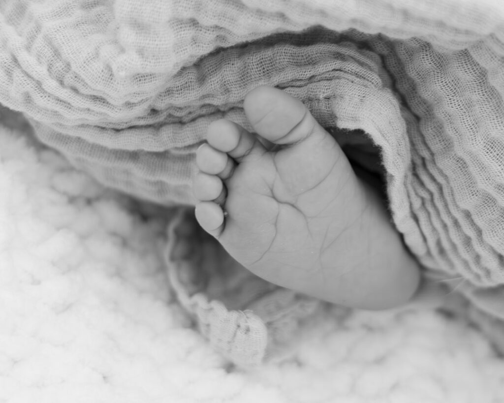 newborn photography details black and white