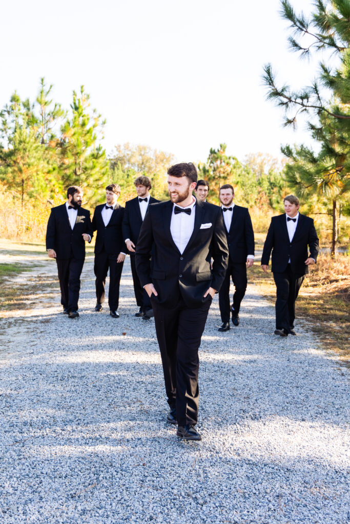 Groomsmen at belle's venue and farms
