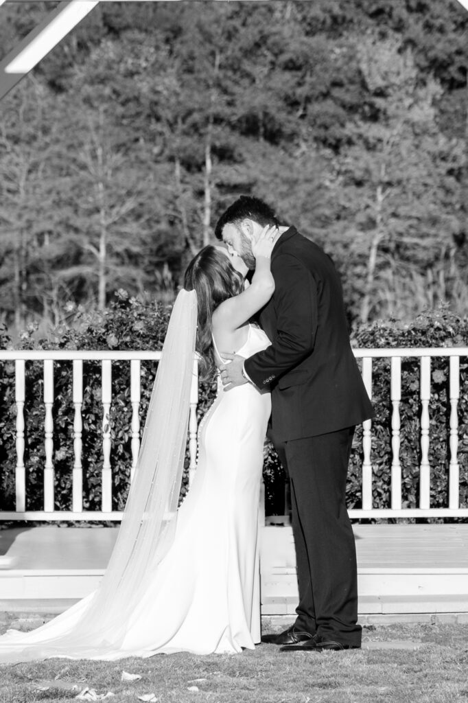 first kiss black and white at belle's venue and farms sc