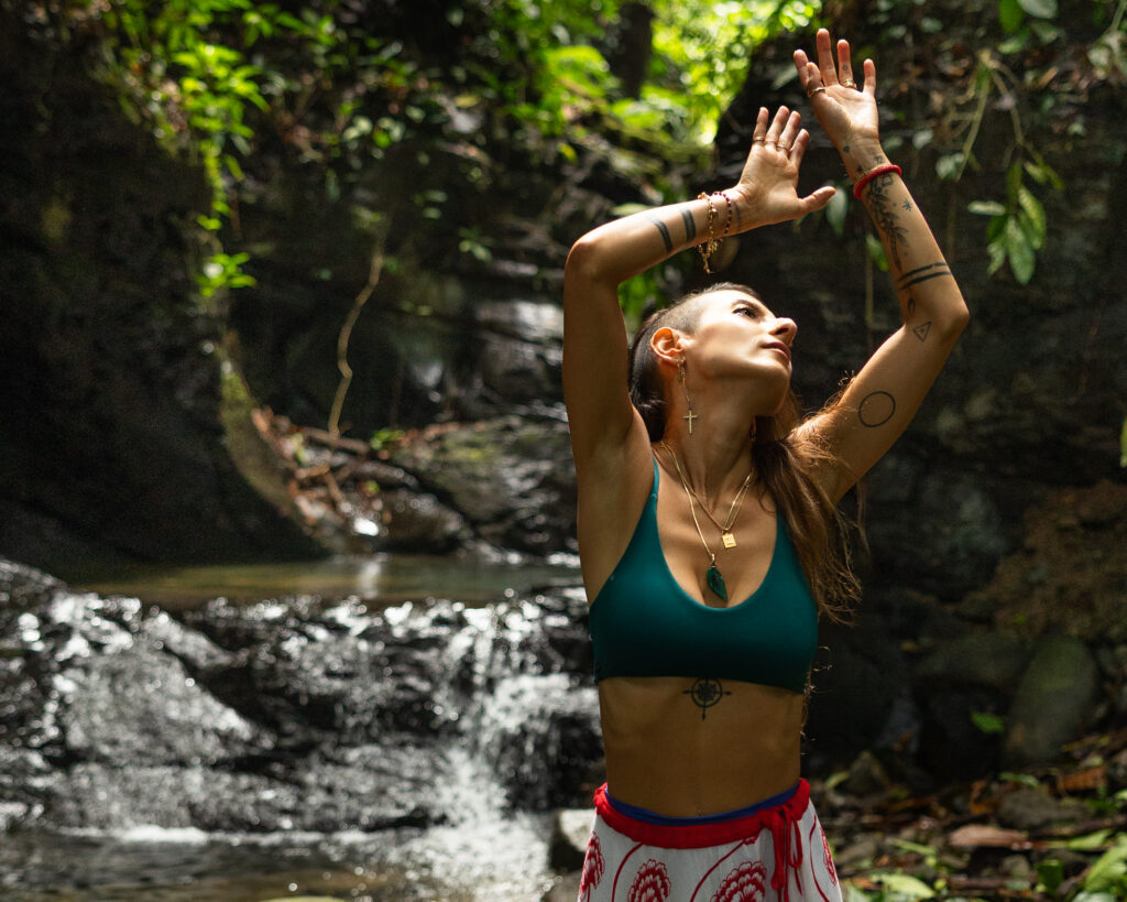 goddess portrait in the waterfalls and jungles