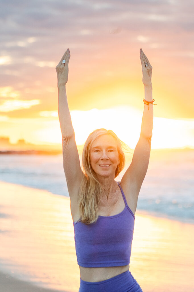 yoga photography session on the beach