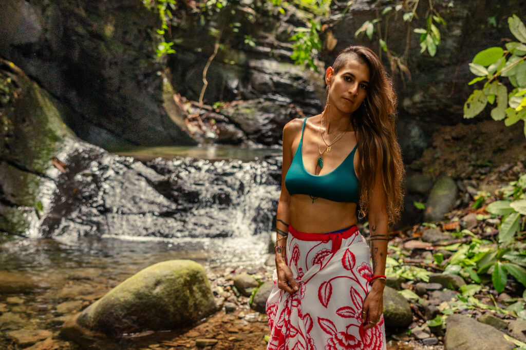 goddess portraits in costa rica waterfall