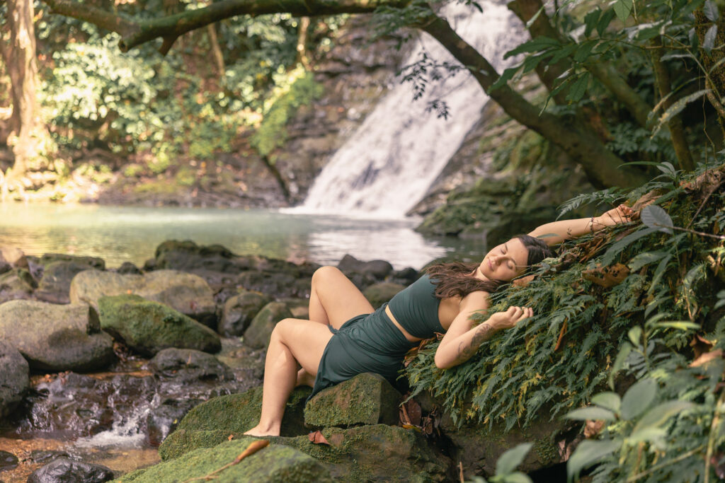 goddess photography in waterfall