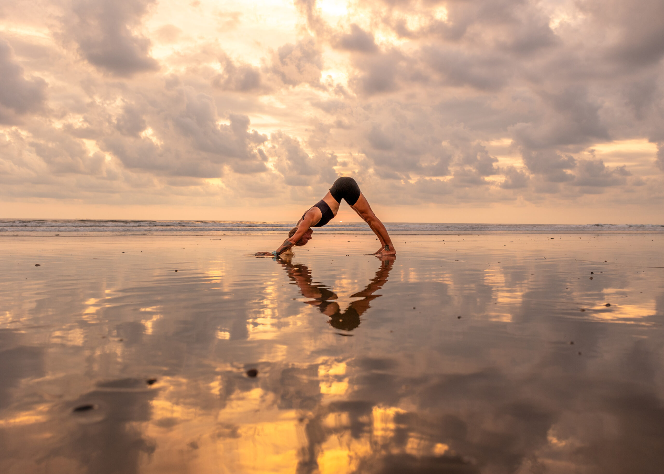 yoga at sunset