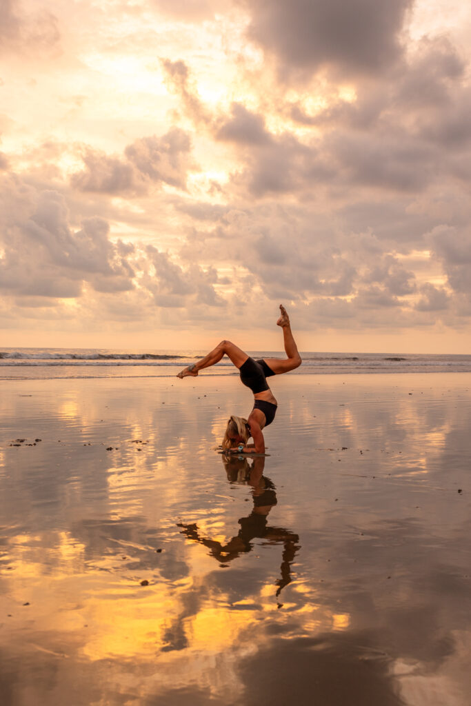 yoga portraits on the beach